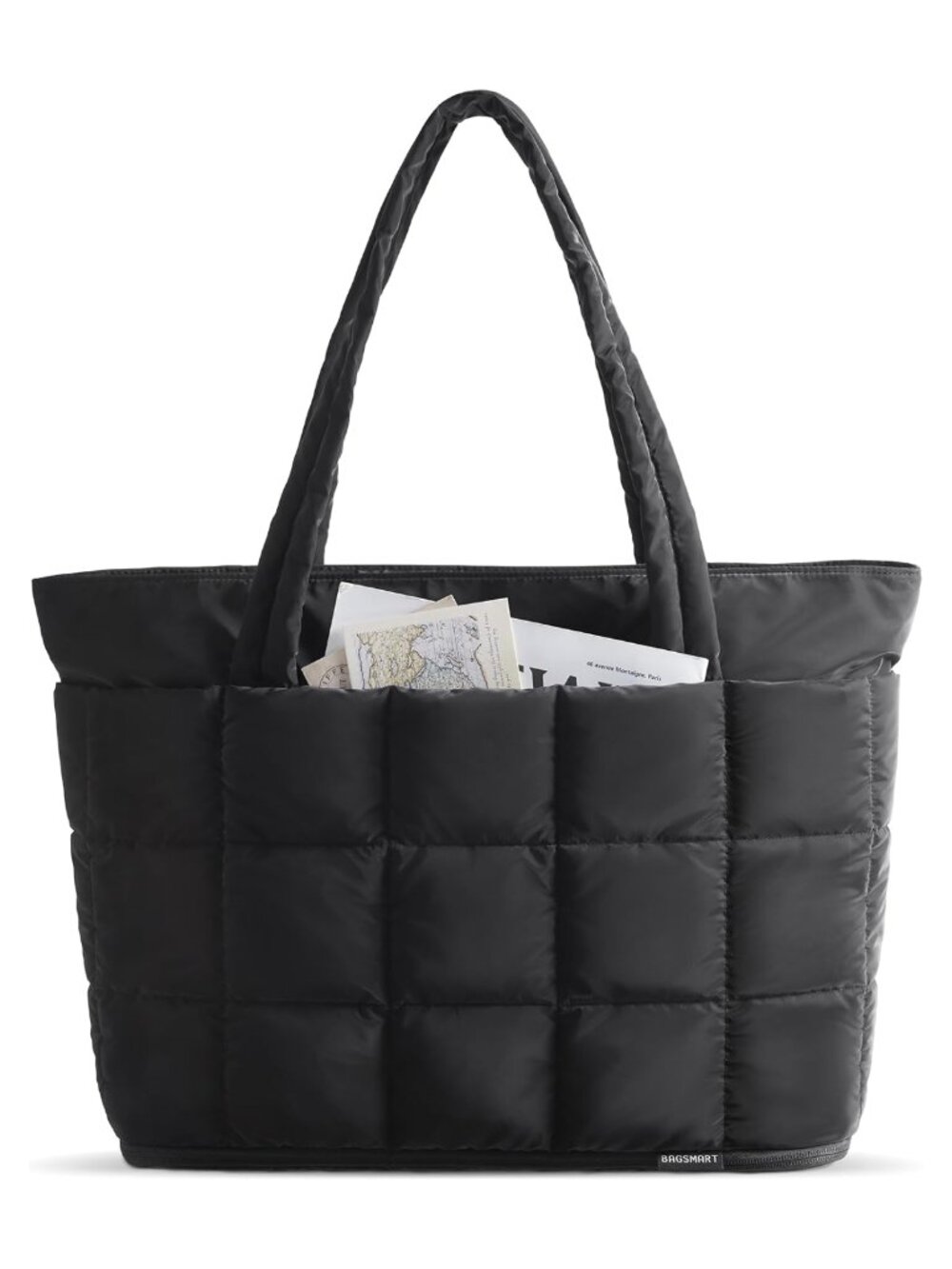 Expandable Puffer Tote Bag Water-Resistant Nylon 15.6" Laptop Travel